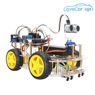 สำหรับ Arduino ชุดเริ่มต้นรถหุ่นยนต์อัจฉริยะชุดโปรแกรมโครงการรถชุดสตาร์ทเตอร์สมบูรณ์การเรียนรู้การศึ