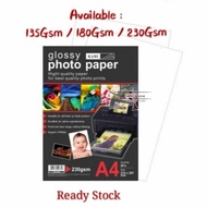 230Gsm/210Gsm/180Gsm/135Gsm Glossy Photo Paper(Ready Stock)