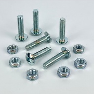 White Plated Umbrella Head Screw With Size M4-Length 6-35 Mm (100 Sets)