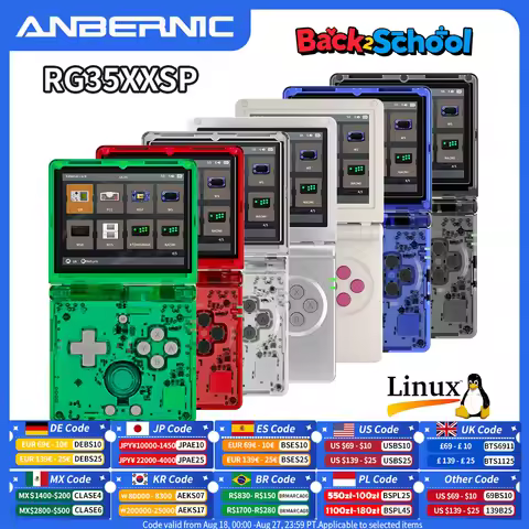 ANBERNIC RG35XXSP Retro Flip Handheld Game Console 3.5" IPS Screen Linux H700 Video Game Player Supp