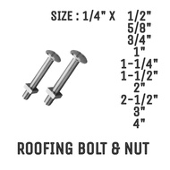 Skru Rak Besi Lubang 1/4" HIGH QUALITY GALVANIZED ROOFING BOLT &amp; NUTS (1PC)