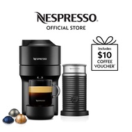 Nespresso® Vertuo Pop Coffee Machine, Liquorice Black &amp; Aeroccino Milk Frother Bundle