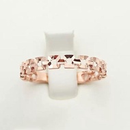 Russia 585 Purple Gold Fashion Hollow Checkered Ring Japanese Korean Ring Plated 14K Rose Gold Color