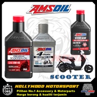 AMSOIL 100% SYNTHETIC PREMIUM SCOOTER OIL 5W-40 4T SCOOTER OIL 10W-40 GEAR LUBE 75W-90 MINYAK HITAM 