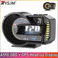 A590 Car OBD GPS HUD Meter Digital OBD2 Scanner Alarm Display Speedometer Turbo Pressure HUD