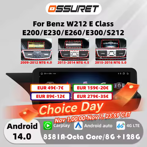 4G Carplay Android 13 Auto Car radio For Mercedes Benz W212 E-Class NTG 4.0 4.5 5.0 E200 E230 E260 E