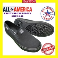 ALL AMERICA 3336 Black School Shoes Slip On | Kasut Sekolah Hitam Sarung Slip On  | ALL AMERICA Kasu