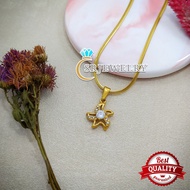 Stainless Steel Titanium Gold Star Necklace / Star Necklace