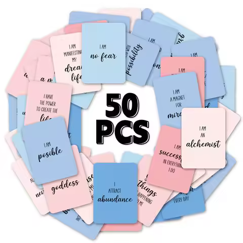 50pcs Women Affirmation Cards, Daily Positive Quotes, Self-Encouragement Motivational Cards for Ment