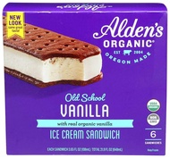 Aldens Organic Old School Vanilla Ice Cream Sandwich, 3.65 Fluid Ounce - 6 count per pack -- 12 packs per case.