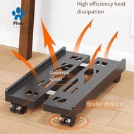 Adjustable Mobile CPU Stand, Ventilated Computer Tower Stand PC Tower Stand with 4 Caster Wheels, Un