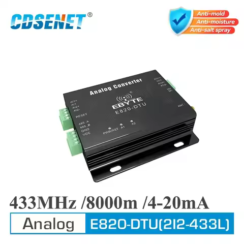 433MHz Analog Acquisition Module Modbus RTU CDSENET E820-DTU(2I2-433L) 1W RS485 2 Channel Wireless C