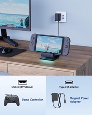 Aolion Controller Charger Dock Portable RGB Charging Stand Station Game Accessories for Nintendo Swi