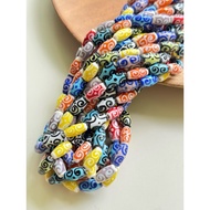 Batik-style glass beads, borneo beads indonesian glass beads