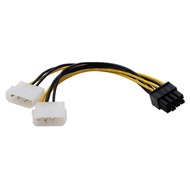 Dual Large 4P to Graphics Card 8pin Power Cord Dual D Type 4D to 8P 6+2P Adapter Cable 6 Pin 8 Pin G