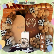 Birthday Arch Decoration Package Arch Balloon Happy Birthday Set Cowboy Cow Theme Character