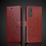 OPPO Reno 3 Pro 5G Pu Leather Retro Flip Wallet Business Card Clip Full Package Magnetic Leather Phone Case