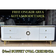 Ready Bufet Tv Oval Credenza Tinggi 60cm / Bufet Serbaguna / Meja Tv / Rak Tv