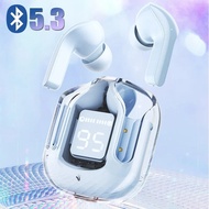 【Discount】 T2 Bluetooth 5.3 Earphones Transparent Wireless Bluetooth Headset Noise Cancelling Headsets With Microphone For Redmi
