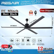 REGAIR FC DC Motor Ceiling Fan 80/100" 6Blade/5Blade 16Speed 11000CFM Remote Control 12 years warran