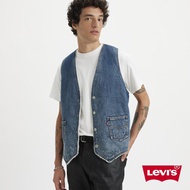 Levis 男款 牛仔Sherpa鋪毛背心 / 雙面穿 / 精工淺藍水洗 熱賣單品
