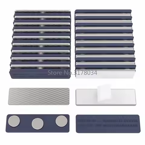 Badge Magnets Magnetic Name Badge Holders Name Tag Magnet Backs with 3 Magnets 44x13mm / 1.76x0.5inc