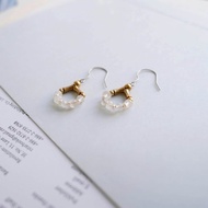【微笑的月光】 月光石珍珠耳環
