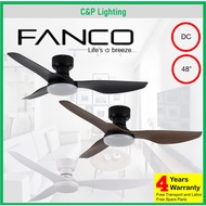 Fanco Hugger 48" DC Ceiling Fan with Optional LED for Low Ceiling