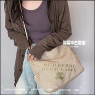 Burberry Blue Label米色帆布單肩包