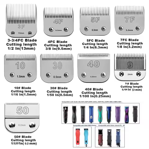 3F,4F,5F,7FC,9#,10#,30#,40#, 50# Replacement Pet Dog Clipper Blade For Most Andis,Oster A5,Wahl KM A