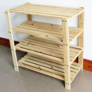 好時候 - 四層多用途組合式木製 層架 書架 實用儲物架 置物架 花盆架 鞋架