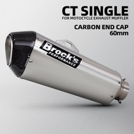 60mm/2.35 inch Brocks CT Single racing exhaust kit for zx10r s1000rr C400GT R1 R6