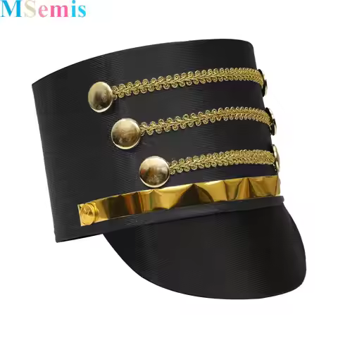 America Military Hat Royal Soldier Hat Majorette Master Band Hat Drum Marching Hat Halloween Carniva