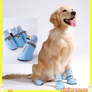4PCS Breathable Large Dog Shoes Waterproof Big Dog Pet Shoes English Printing Outdoor Dog Shoe For M