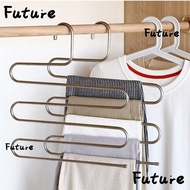 FUTURE Trousers Hangers, Non Slip S Shape Clothes Hanger, Durable Strong Bearing Capacity Stainless Steel Storage Rack Space Saver
