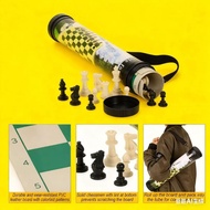Set Catur Tournament Chess Set (34cm/50cm) Leather Mat checkerboard + Portable packing bucket