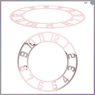 2 Pcs Decor Mirror Circle Decals Acrylic Wall Clock Face 25.00X25.00X0.20CM Rose Gold  junshaoyip