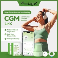 LinX CGM Continuous Glucose Monitoring System 15 Days | Real Time Blood Sugar Monitor | No Finger Pr