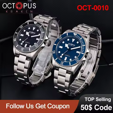 Octopus Kraken Titanium Mechanical Watch PT5000/SW200 Automatic Movement 39mm Men's Watch Sapphire 2