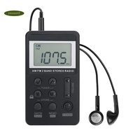 Portable Radio FM/AM Dual Band Stereo Radio Receiver with LCD Display Rechargeable Battery