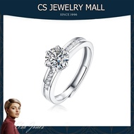 (เพชรแท้100%)CS JEWELRY S925 แหวนเพชรสีเงินสำหรับผู้หญิง แหวนผู้หญิงที่มีเสน่ห์ แหวนเพชร 1 กะรัต แหว