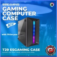 ➧ ✥ ❡ ESGAMING T29 ACRYLIC TRANSPARENT CASE W/ 750W PSU