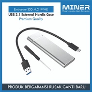 TERBARU - MINER Enclosure SSD M.2 NVME USB 3.1 External Hardisk Case