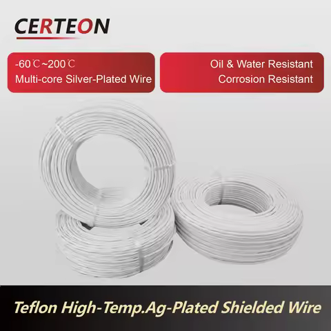 -60-200℃ PTFE high temp cable AFPF FEP insulation shielded sensor wire 2 3 4 core 0.2 0.35 0.5mm² si
