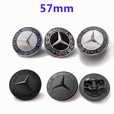 1 pcs 57mm Bonnet Emblem Car Front Hood Logo Badge Accessories For AMG A B C D M S R G Class W205 W1