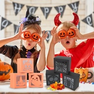 Halloween Party Treat Boxes Square Cookie Boxes Party Favor Boxes สำหรับ Decor Holiday Decor Gift Ge