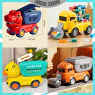 Lego 124-Shaped lego Car, Dinosaur Car, Excavator With lego 124 Details, Assembly Toys For Babies