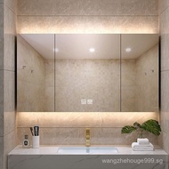 LINZHIPU Mirror Cabinet Intelligent Bathroom Mirror Cabinet Wall Mounted With Lights Mirror Cabinet