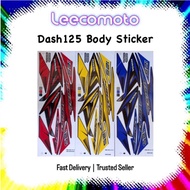 ( 8 ) Stiker sticker body cover set stripe (8) Honda Wave Dash125 Dash 125 Coverset Strike 8 Red Yellow Blue