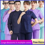 【GOTOOL】❀ baju scrub medical Nurse wear long-sleeved split winter suit oralnursing dark blue collar dental work clothes beauty salon nursing